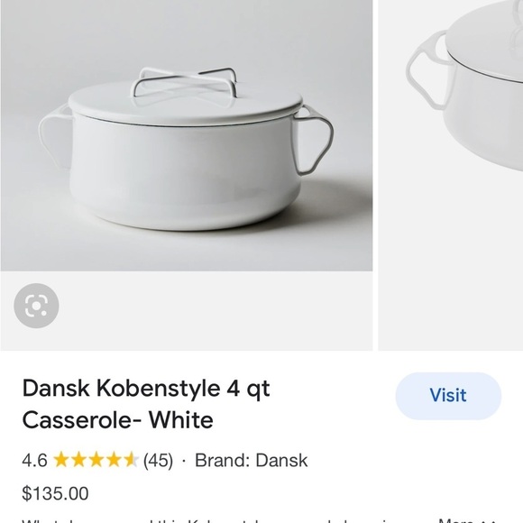DANSK Købenstyle Dune 4 QT. Casserole White - Picture 1 of 7